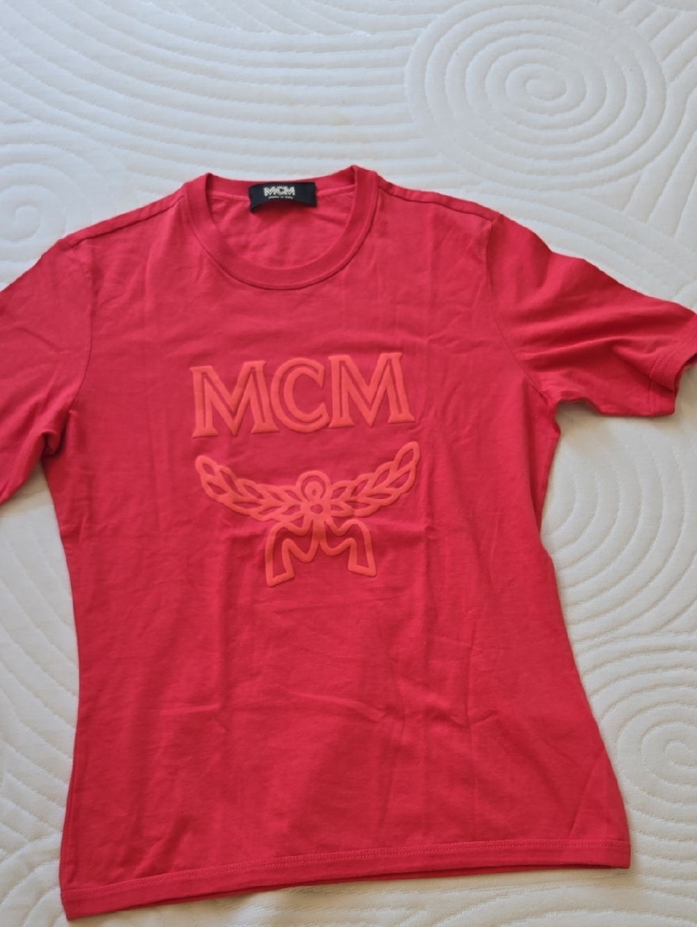 MCM Red Embossed Logo Tee